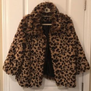 Faux fur leopard coat
